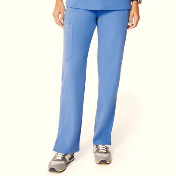 Figs XS Cargo Light Blue Drawstring 4 Pocket Technical Collection Scrub Pants - Picture 1 of 17